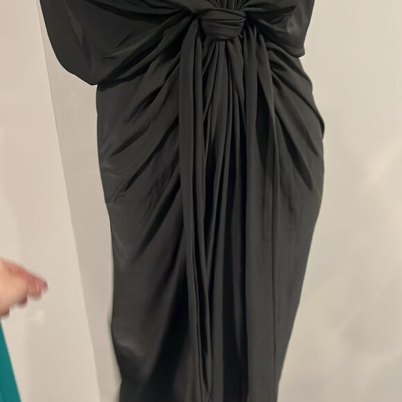 NWT MISA Los Angeles Womens Domino Maxi Spaghetti Strap Rouched Dress Black - M - Picture 7 of 10